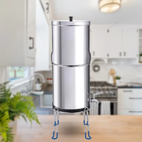 Prix Usine Purificateur d'Eau Potable en Acier Inoxydable pour Camping Extérieur et Comptoir Domestique, Filtre à Eau à Gravité au Charbon Actif