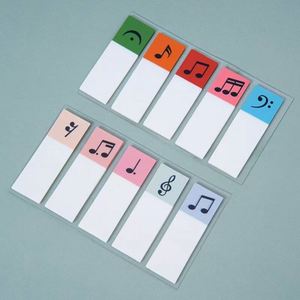 Notas Adhesivas Multicolor de PET con Notas Musicales, 5.5x7.5cm, Pestañas de Índice Creativas para Estudiantes, Blocs de Notas Color Caramelo - Product Image 1