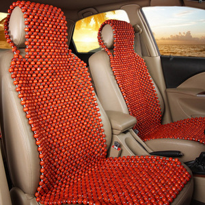 Fundas Universales para Asientos de Coche, Cojines de Cuentas de Madera, Ajuste Universal Delantero, Colores Rojo, Beige y Café - Product Image 2