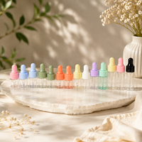 Flacon compte-gouttes en verre transparent de 1 ml, 2 ml, 3 ml, 5 ml avec embout en caoutchouc écologique sérigraphié, flacon échantillon pour huile à cuticules, huile essentielle