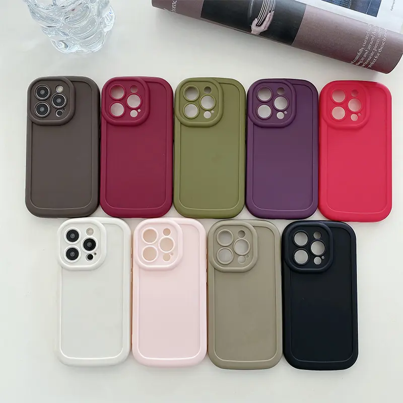 Chống sốc rắn màu Silicone trường hợp điện thoại cho Iphone 15 14 13 12 11 Pro Max XS XR XS Max đa màu sắc mềm TPU vỏ trường hợp