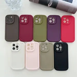 Stoßfeste solide Farbe Silikon-Handyhülle für iPhone 15 14 13 12 11 Pro Max Xs Xr Xs Max mehrfarbige weiche TPU-Hüllen