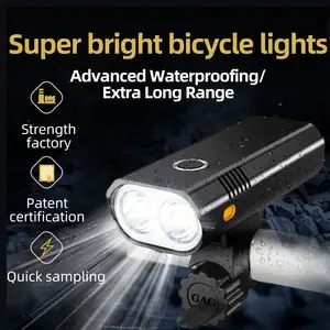 Bright Aluminum Alloy Type-C Rechargeable Lighting Cycling Equipment Mountain Bike Induction Warning Front Light Accessories