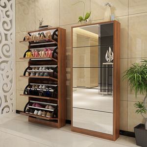 Moderne en bois Ultra-mince gain de place usage domestique armoire à chaussures rabattable tiroir Oblique arche à chaussures - Product Image 3