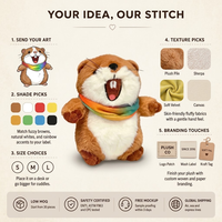 Peluche personnalisée Marmotte avec écharpe – Conception sur mesure – Mascotte de marque personnalisée – Cadeau