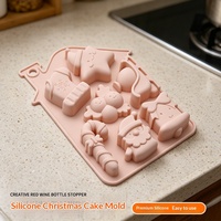 YIDA Moule en silicone 7-en-1 en forme de maison de Noël, pour chocolat, glaçons, cuisson au four, lot en vrac, moule à gâteau