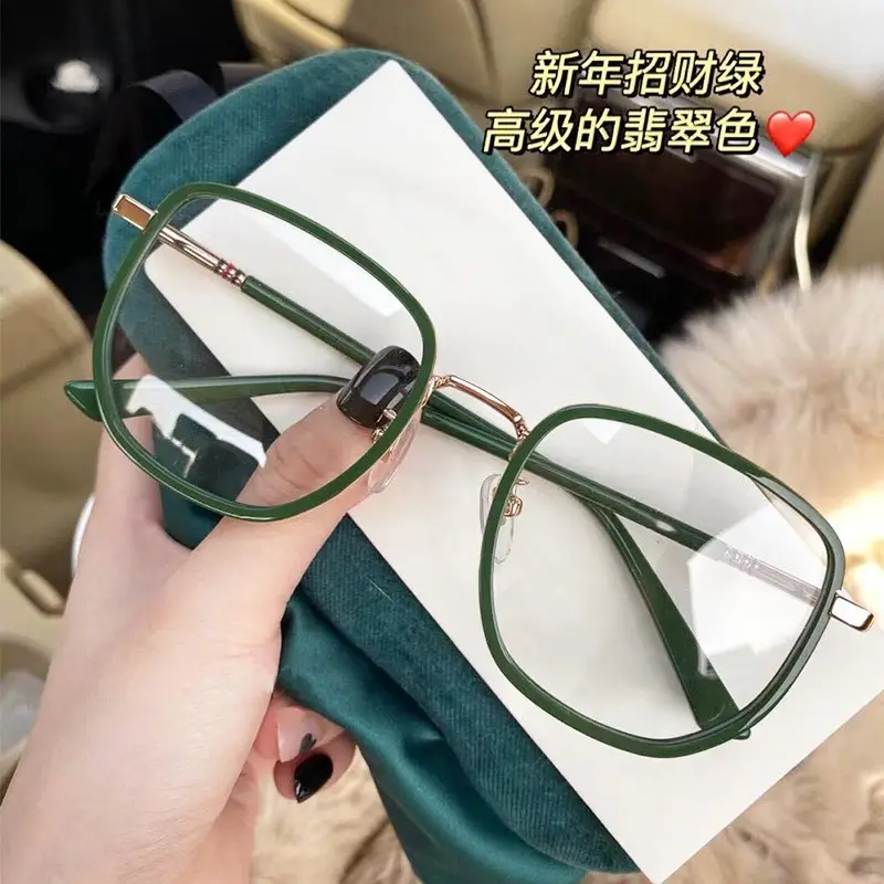 Yeni moda kare kadınlar bayanlar yeşil reçete gözlük gözlük çerçeveleri