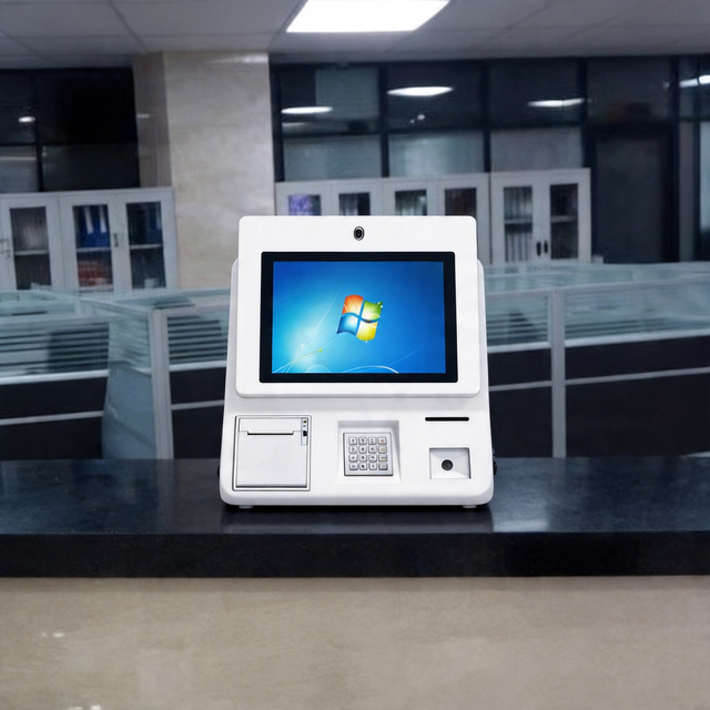 Dual Screen Desktop Self-Service Kiosk Thermal Printer Ticket Outlet