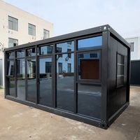 Maison conteneur pliable et extensible pour usage familial, 20 pieds, modulaire, préfabriquée, pour bureau, entrepôt, campement, démontable