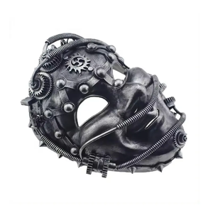 Maschera Vintage HLC Steampunk con Catena e Punte, Maschera per Feste in Maschera, Festival, <span class=keywords><strong>Halloween</strong></span>, per Uomo e Donna - Product Image 2