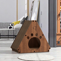 Griffoir pour chat triangulaire moderne en carton écologique multicouche haute densité, résistant à l'usure, 2,5 kg, pour l'intérieur