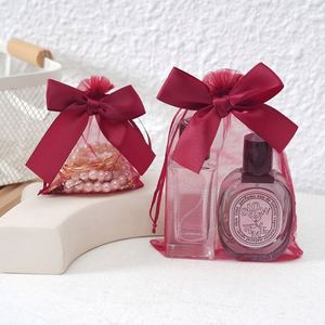 Wholesale Industrial Use New Style <b>Bow</b> Yarn Mesh Gift Packaging Bags for Jewelry Candy Lipstick-50 a Pack - Product Image 3