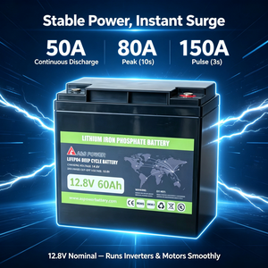 Batterie LiFePO4 à décharge profonde 12,8 V 60 Ah, pack de batteries au phosphate de fer et de lithium 768 Wh pour stockage d'énergie solaire de secours - Product Image 5