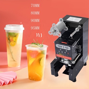 High Performance Fully Automatic Bubble Tea Cup Sealing Machine Smart Panel Cup Sealing Machine