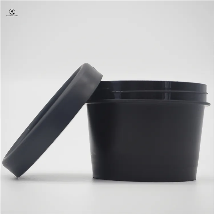 En gros noir mat cheveux cire gel gel vide baignoire 50g 100g pots cosmétiques en plastique clairs