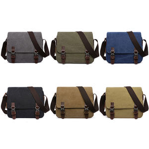 Low MOQ Wholesale Custom Durable Vintage Expandable Casual Canvas <b>Shoulder</b> Crossbody <b>Bag</b> for <b>Men</b> - Product Image 4