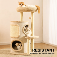 OEM ODM Grand arbre à chat multi-niveaux avec condo, griffoir en sisal naturel, support stable, meuble d'escalade pour chat
