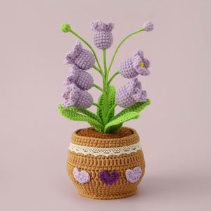 กระถางดอกลิลลี่วัลเลย์ถักโครเชต์ทำมือสำหรับตกแต่งบ้าน - Product Image 4