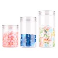 Ventes en gros de pots en plastique PET transparent de 75 mm de diamètre pour les noix, les collations, le thé aux fleurs, le stockage, pots à large ouverture scellés, couleur personnalisée