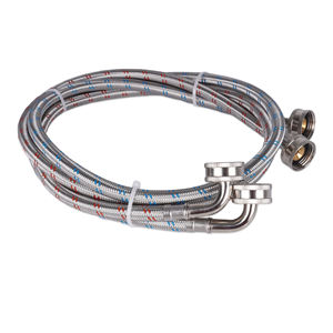 <span class=keywords><strong>F</strong></span> 3/4 acier inoxydable tressé antidéflagrant économie d'espace ligne d'eau chaude froide tuyau de Machine à laver - Product Image 5