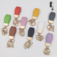 Mini porte-clés de voiture en peau d'agneau de style français pendentif porte-clés de voiture accessoire court coloré