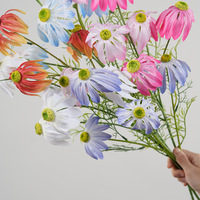 Spray de tournesols artificiels réalistes faits à la main, en plastique, imperméables, avec tige florale pour la décoration de mariage et de la maison
