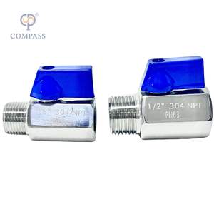 บอลวาล์วขนาดเล็กสำหรับน้ำมันน้ำ Pn63 NPT 1/2 "บอลวาล์วสเตนเลส SS304ด้วยมือ F/<span class=keywords><strong>M</strong></span> หญิง-ชาย - Product Image 4