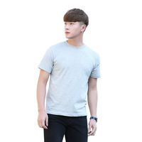 Kaos Katun Tebal Lembut Model Crewneck Lengan Pendek Longgar dengan Cetakan untuk Pria dan Wanita