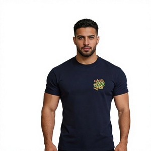 Custom Men's 100% Cotton Short Sleeve T-Shirt With Front And <b>Back</b> Print Design Regular Fit O-Neck Casual Jersey Knitted Style - Product Image 3