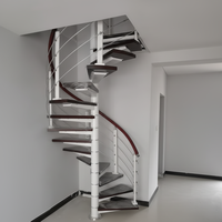 Escalier en colimaçon en bois massif facile à installer pour villa et usage commercial, marches en bois pour intérieur résidentiel