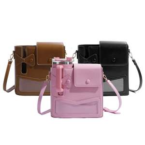 Nouveau design – Sac bandoulière en PU pour femme avec porte-bouteille d'eau 40 oz – Sac pour femme - Product Image 1