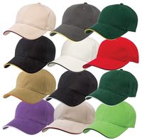 Gorra de Béisbol de Algodón Ajustable de 6 Paneles con Logotipo Bordado en Color Contrastante para Publicidad de Catering, Cuatro Estaciones