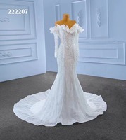 Feishiluo robes de mariée sirène de luxe manches courtes ivoire poire perle robe de mariée robe sur mesure