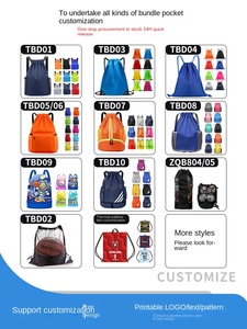 Customizable Portable Fitness Sports Mens Custom Heavy Duty Drawstring Backpack Bag for <strong>Basketball</strong> Training Marathon Advertising - Product Image 2