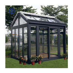 Conception de Chine vente en gros serre en verre double solarium véranda en aluminium véranda de jardin véranda maisons en verre <span class=keywords><strong>toit</strong></span> en verre - Product Image 3