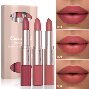 Batom set 3PCS Long lasting private label impermeável hidratante antiaderente copo boca fosco lip gloss maquiagem fornecedor direto - Product Image 3