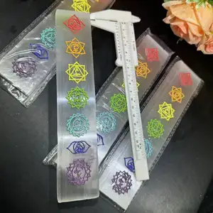 Wholesale High Quality Natural Stone Handmade Colorful Selenite 7 Chakra For Gifts