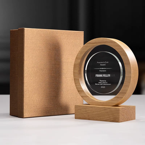 Trofeo de cristal marrón de alta calidad, trofeo de madera de cristal artesanal - Product Image 4