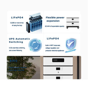高品質48V/51.2V家庭用太陽エネルギー貯蔵電源システム100Ah 5kwh 60kwhリン酸鉄リチウム (Lifepo4) スタックバッテリー - Product Image 5