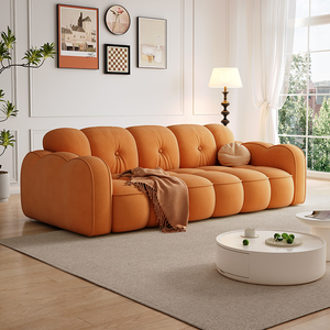 Divano a 3 Posti di Ultima Generazione, Design Moderno, Tessuto Morbido di Alta Qualità, Stile Minimalista Color Crema, Set Divano <span class=keywords><strong>Beige</strong></span> per Uso Domestico - Product Image 3