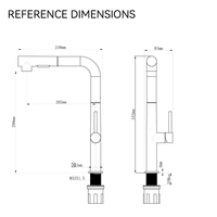Robinet de cuisine moderne à col long avec douchette extractible 2 fonctions, en acier inoxydable 304, monocommande monotrou avec mitigeur