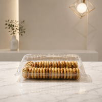 Emballages personnalisés, sûrs, recyclables, transparents, en plastique PET pour biscuits, gâteaux, pain, salades, emballages de boulangerie avec couvercles
