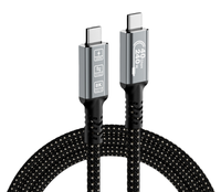 Kabel Video pengisian daya cepat, USB 4.0 tipe-c 0.5m penyimpanan Data sangat cepat 16K Thunderbolt 5 40Gbps 240W nilon ultra-ramping Monitor 4K