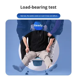 OEM ODMベッドサイド可動折りたたみ頑丈耐久性フレームコンモード高齢者家庭病院ケア - Product Image 4