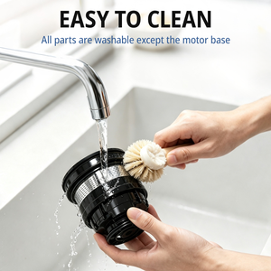 Masticating <b>Juicer</b> Extractor <b>Fruit</b> and <b>Vegetable</b> Juice <b>Machine</b> with Clear Feed Cup Black Countertop Press - Product Image 6
