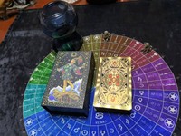 Jeu de cartes de tarot en feuille d'or de haute qualité, ensemble complet, vente en gros, impression couleur, plastique PVC, étanche, jeu de société manuel, coffret cadeau