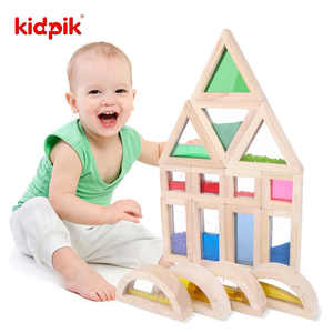 Montessori Sensory khối xây dựng đồ chơi 16 cái mầm non hình dạng màu sắc nhận thức học tập tài nguyên giáo dục sớm Đồ chơi cho trẻ em - Product Image 2