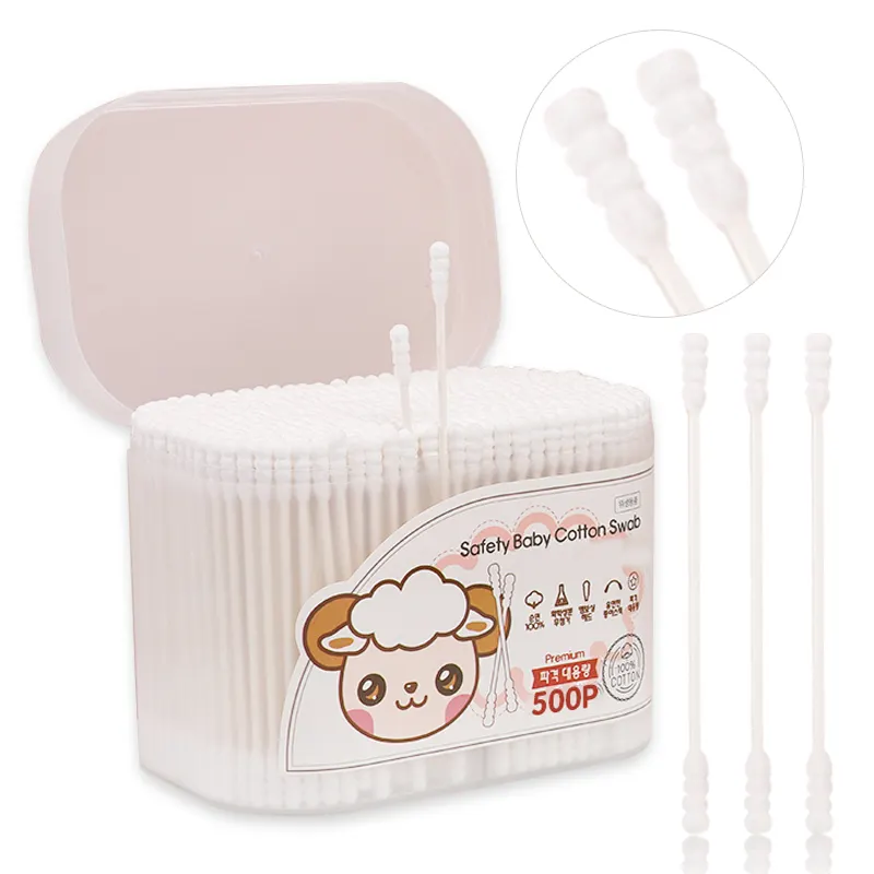 Nouvel emballage zhejiang coton-tige 500 bébé coton oreillettes