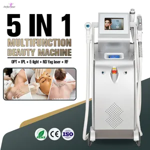 Máquina de beleza 3 em 1 OPT depilação a laser Nd Yag para remoção de tatuagem RF, purificador para rejuvenescimento da pele