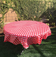 Nappe ronde en plastique Offre Spéciale 84 "Couverture de table de couleur unie Nappe jetable résistante à l'huile